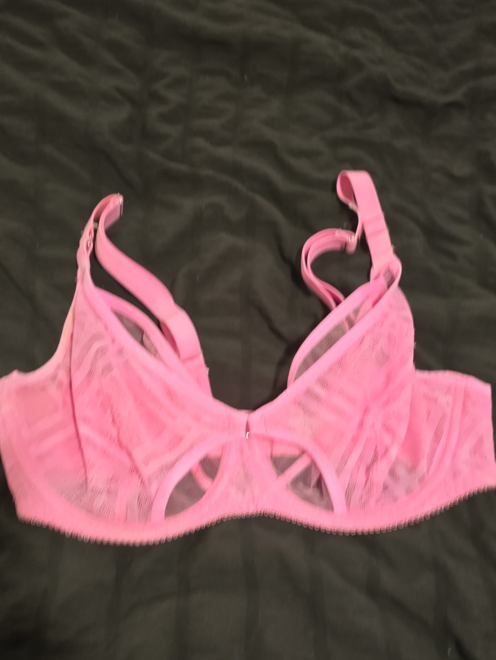 Freya Pink Lace Underwire Bra with Sheer Panels